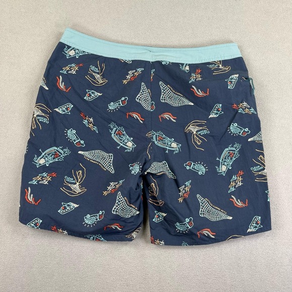 Patagonia Wavefarer Board Shorts Mens 36 Blue Clean Oceans Recycled Nylon Swim - Picture 2 of 16